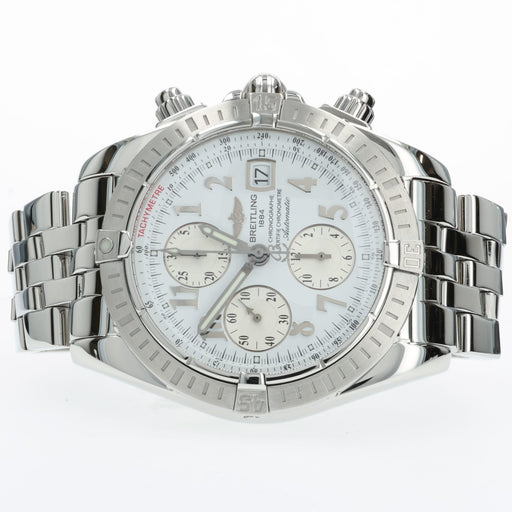Breitling Chronomat Evolution White Arabic Dial Stainless Steel 44MM A13356
