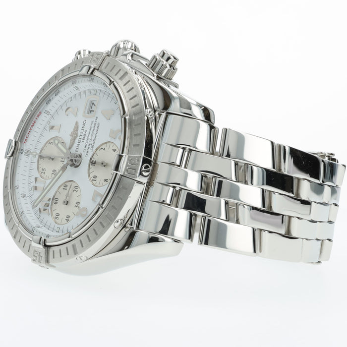 Breitling Chronomat Evolution White Arabic Dial Stainless Steel 44MM A13356