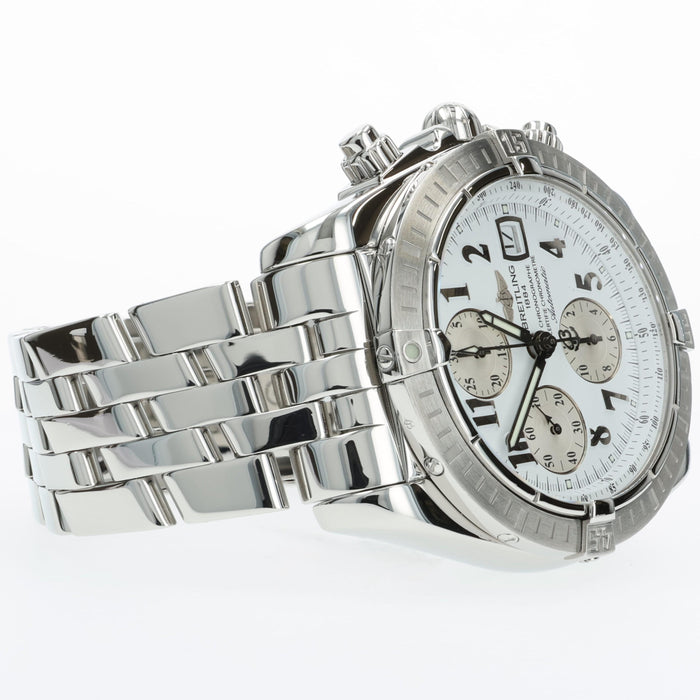 Breitling Chronomat Evolution White Arabic Dial Stainless Steel 44MM A13356