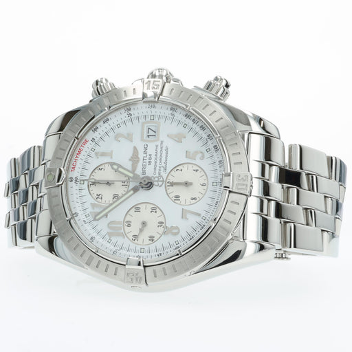 Breitling Chronomat Evolution White Arabic Dial Stainless Steel 44MM A13356