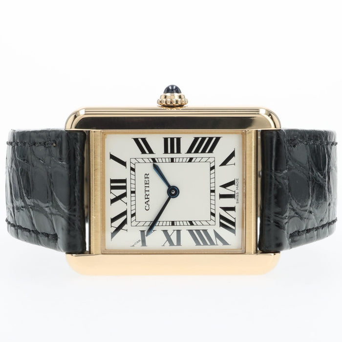 Cartier Tank Solo 18kt Yellow Gold Silver Dial Quartz W5200002 3168