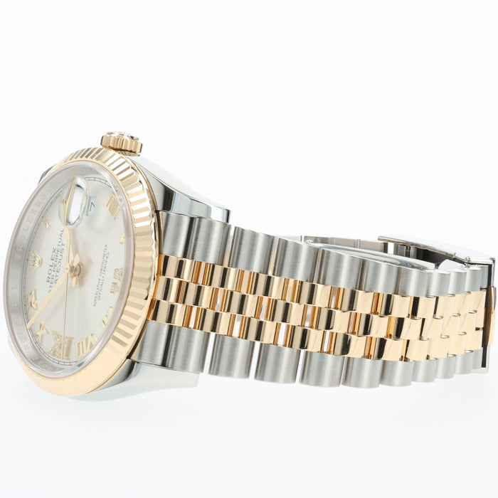 Rolex Datejust 36 Silver Diamond Dial 18K Yellow Gold & Stainless Steel 126233
