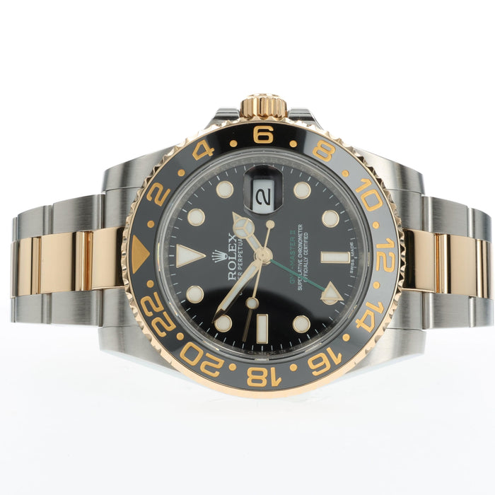 Rolex GMT-Master II Stainless Steel & Yellow Gold Black Dial Oyster 116713LN