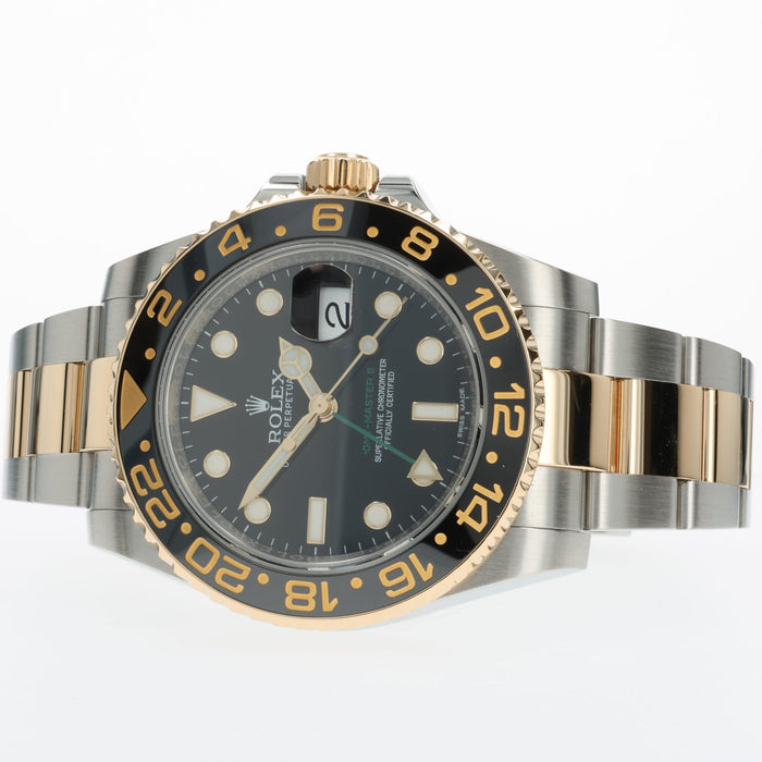 Rolex GMT-Master II Stainless Steel & Yellow Gold Black Dial Oyster 116713LN