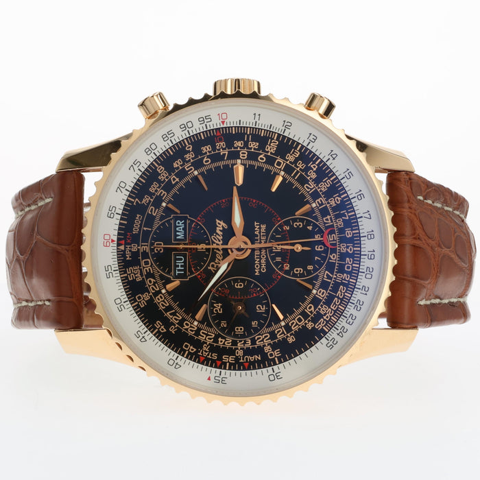 Breitling Navitimer Montbrilliant Black Dial Solid 18kt Rose Gold 43MM H21330