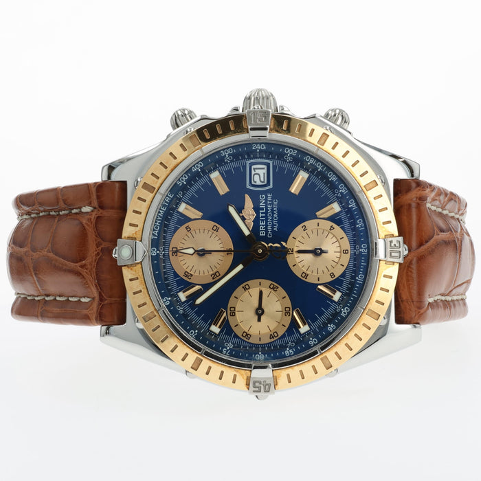 Breitling Chronomat Blue Dial 18kt Yellow Gold & Stainless Steel 40MM D13352