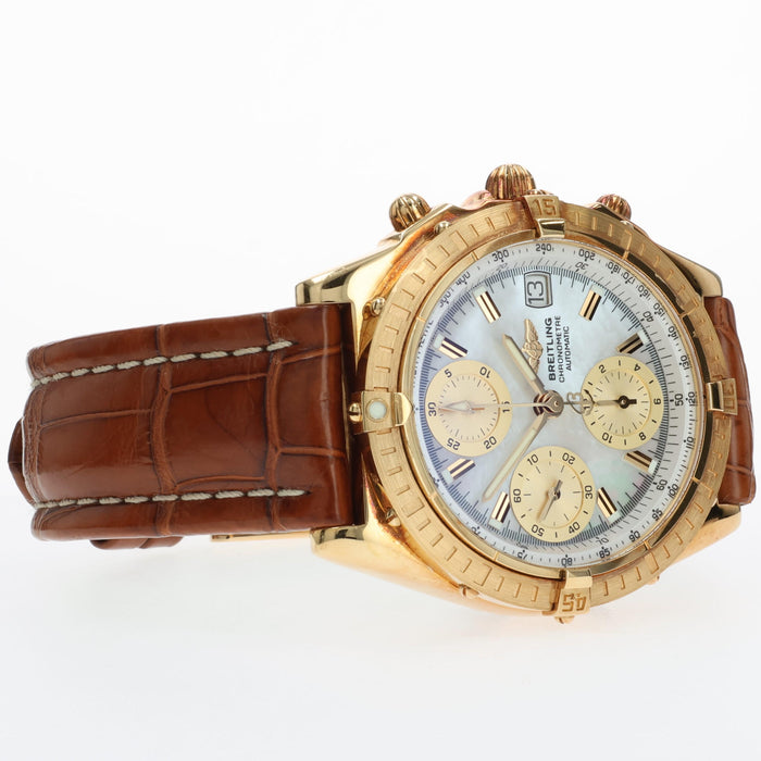 Breitling Chronomat 39m Factory Mother of Pearl Dial Chronograph K13352