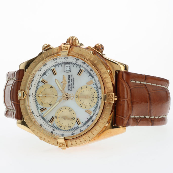 Breitling Chronomat 39m Factory Mother of Pearl Dial Chronograph K13352