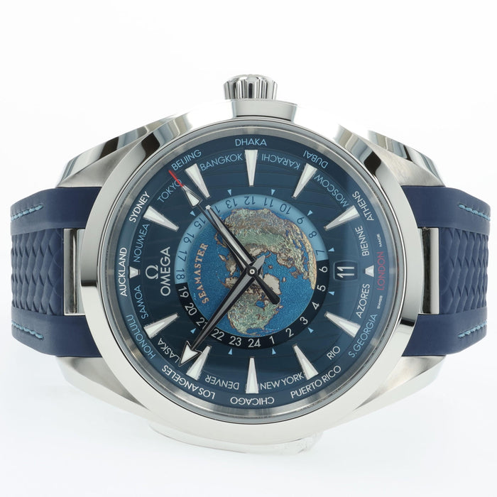 Omega Aqua Terra Worldtime Blue Dial Stainless Steel 220.12.43.22.03.001