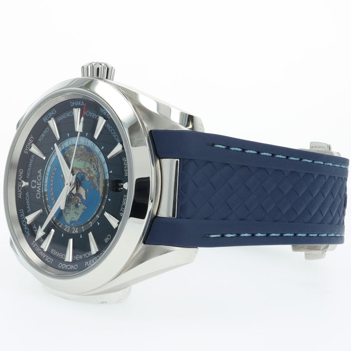 Omega Aqua Terra Worldtime Blue Dial Stainless Steel 220.12.43.22.03.001
