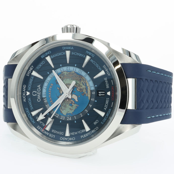Omega Aqua Terra Worldtime Blue Dial Stainless Steel 220.12.43.22.03.001