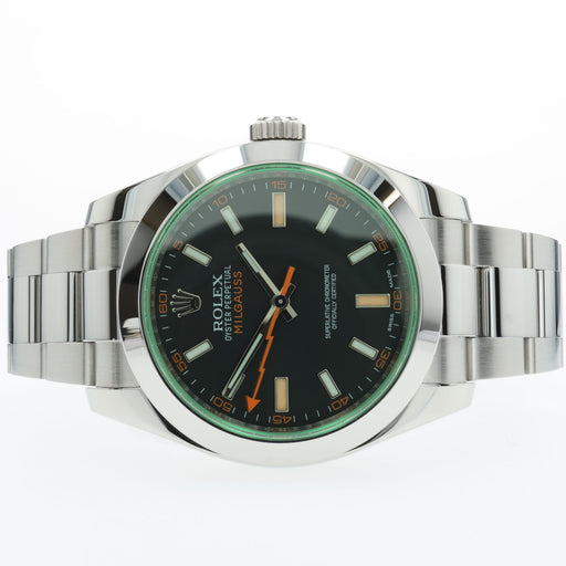 Rolex Milgauss Black Dial Green Crystal Stainless Steel 40MM 116400GV