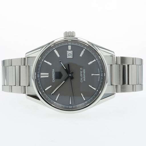 Tag Heuer Carrera Grey Dial Calibre 5 Automatic Stainless Steel 39MM WAR211C-4