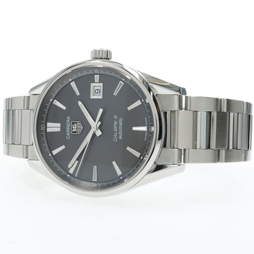 Tag Heuer Carrera Grey Dial Calibre 5 Automatic Stainless Steel 39MM WAR211C-4