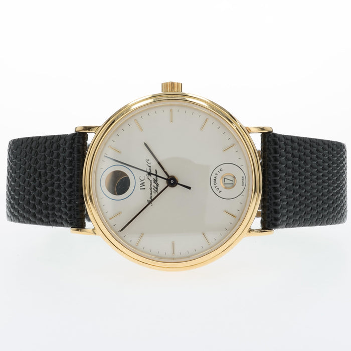 IWC Portofino 34mm Automatic Solid 18K Yellow Gold White Dial Date IW355001