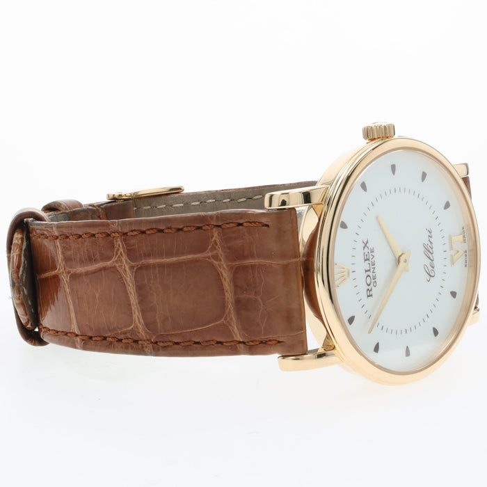Rolex Cellini Solid 18kt Yellow Gold Silver Dial Manual Wind 32MM 5115