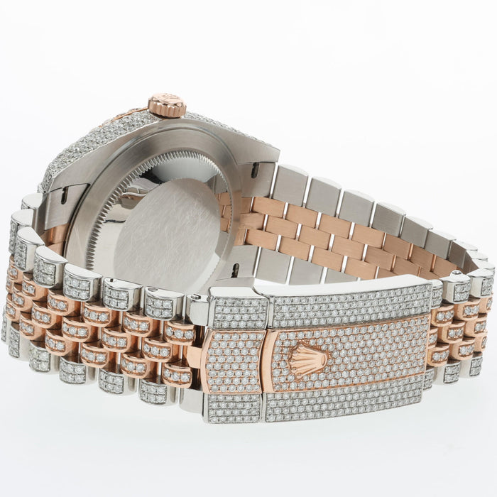Rolex Datejust 41 Chocolate Dial Rose Gold & Steel Custom Diamonds 126331
