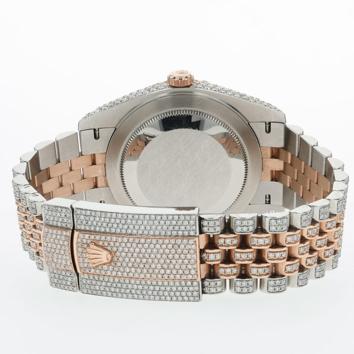 Rolex Datejust 41 Chocolate Dial Rose Gold & Steel Custom Diamonds 126331