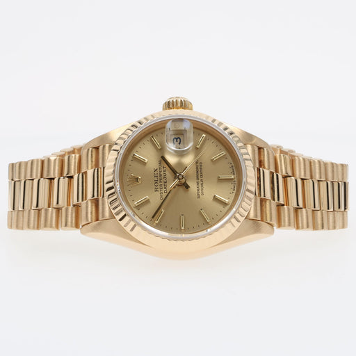Rolex Lady-Datejust President Solid 18kt Yellow Gold Champagne Roman Dial 69178
