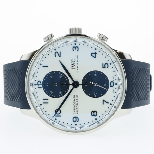 IWC Portugieser Chronograph White Dial "Blue Panda" 41MM Steel IW371620