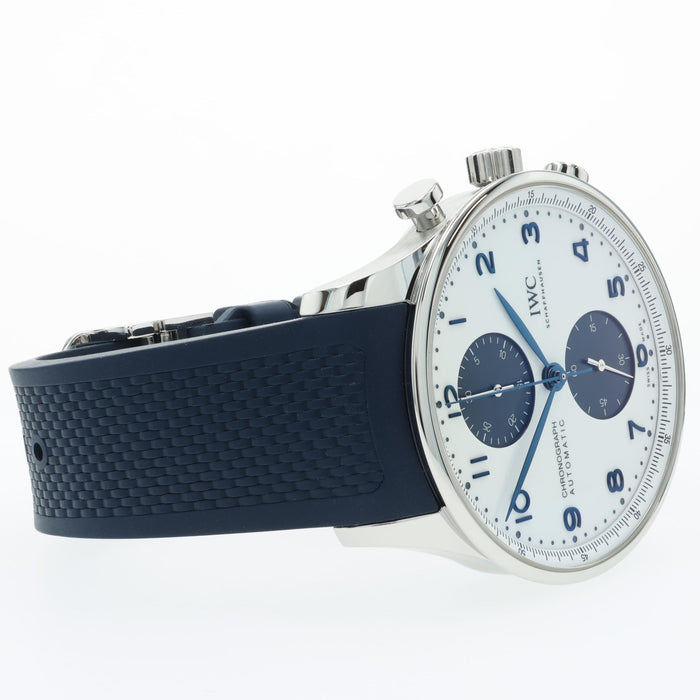IWC Portugieser Chronograph White Dial "Blue Panda" 41MM Steel IW371620