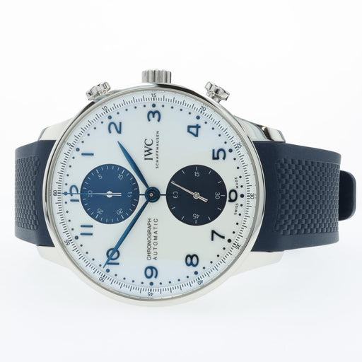 IWC Portugieser Chronograph White Dial "Blue Panda" 41MM Steel IW371620