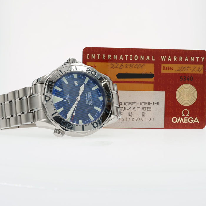 Omega Seamaster Electric Blue Dial Quartz 41MM Stainless Steel 2265.80