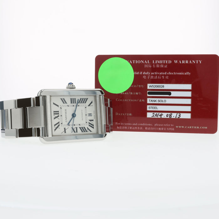 Cartier Tank Solo XL Silver Dial Stainless Steel Automatic W5200028