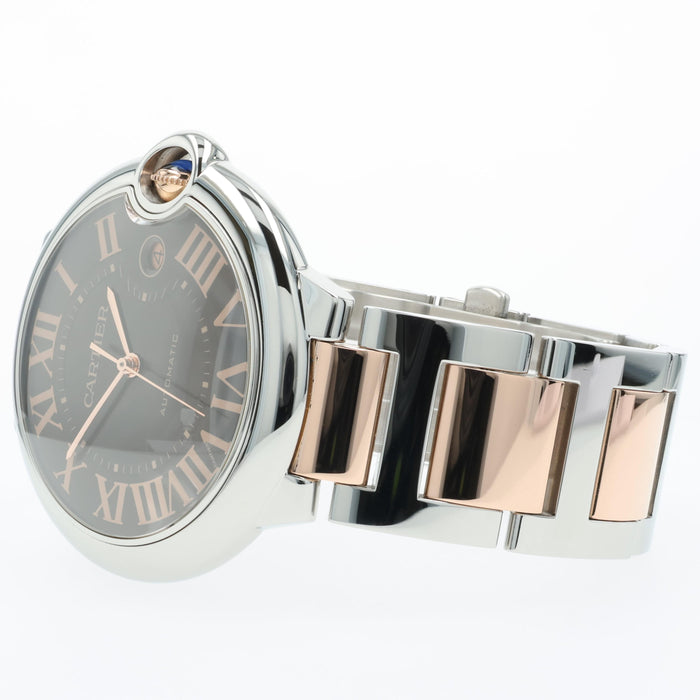 Cartier Ballon Bleu Chocolate Dial 18K Rose Gold & Stainless Steel W6920032 3001