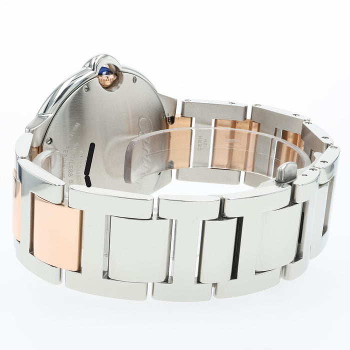 Cartier Ballon Bleu Chocolate Dial 18K Rose Gold & Stainless Steel W6920032 3001