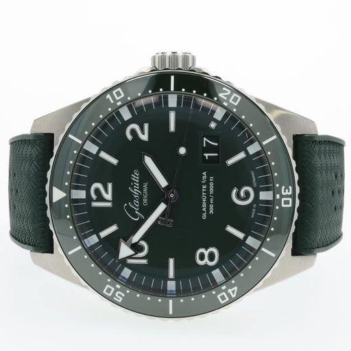 Glashutte SeaQ Panorama Date Green Stainless Steel 1-36-13-07-83-34