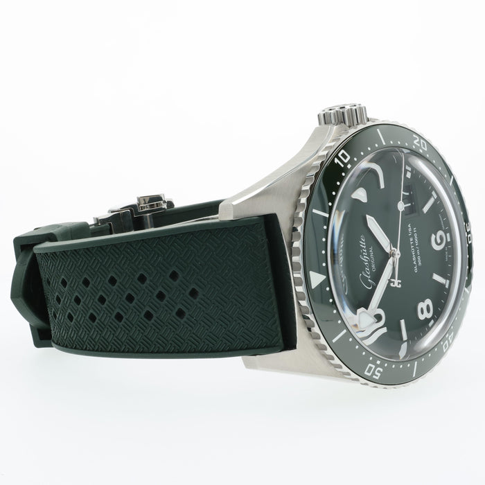 Glashutte SeaQ Panorama Date Green Stainless Steel 1-36-13-07-83-34