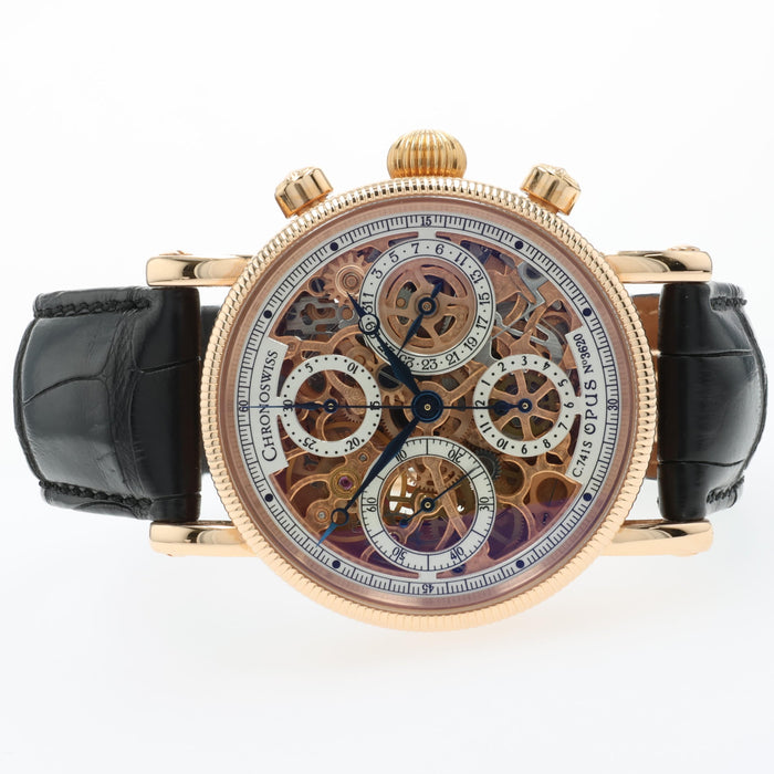 Chronoswiss  Opus Skeleton Chronograph Solid 18kt Rose Gold 38MM CH7521R