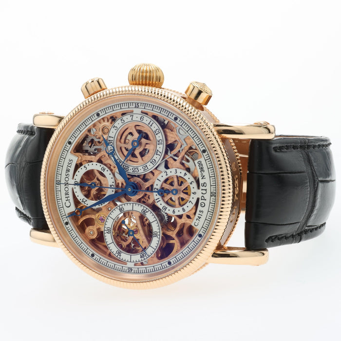 Chronoswiss  Opus Skeleton Chronograph Solid 18kt Rose Gold 38MM CH7521R