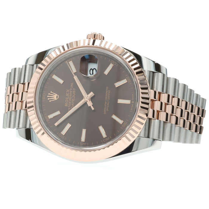 Rolex Datejust 41 Chocolate Dial Rose Gold and Stainless Steel 126331