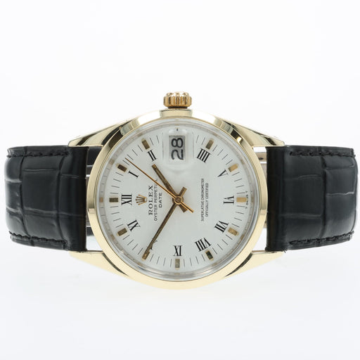 Rolex Oyster Perpetual Date Gold Cap White Dial Stainless Steel Automatic 1550