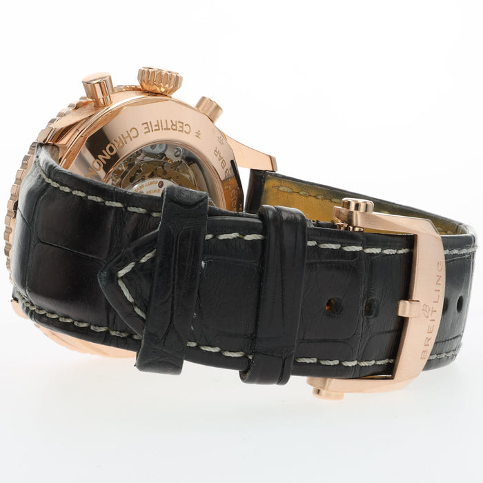 Breitling Navitimer Chronograph Solid 18kt Rose Gold Silver Dial 46MM RB0137