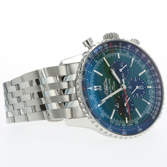 Breitling Navitimer 46mm Green Dial Chronograph Stainless Steel AB0137