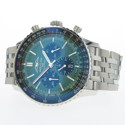 Breitling Navitimer 46mm Green Dial Chronograph Stainless Steel AB0137