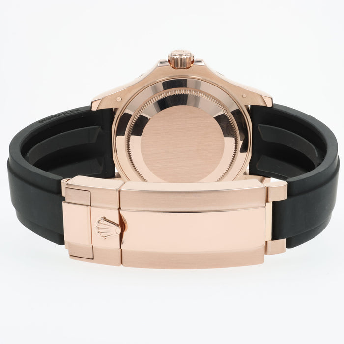 Rolex Yachtmaster Black Dial 18kt Rose Gold Oysterflex Automatic 126655