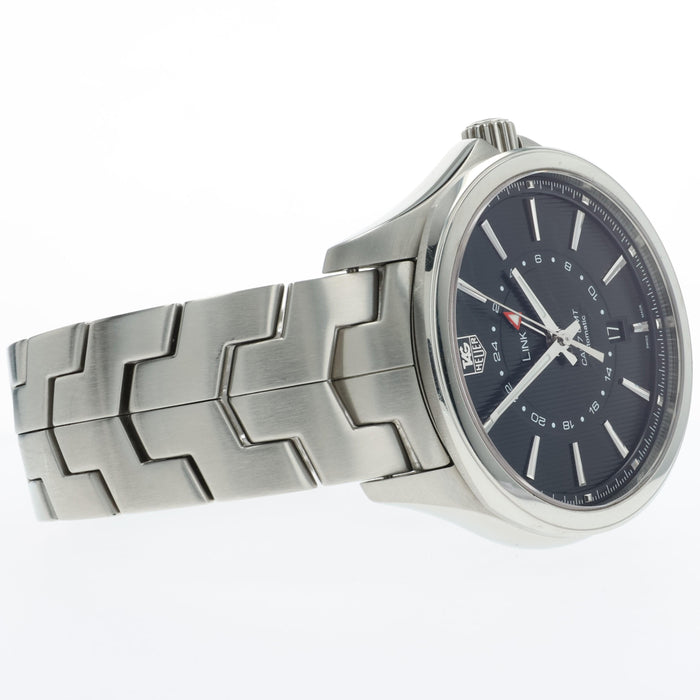 Tag Heuer Link GMT Black Dial Stainless Steel Automatic 42MM WAT201A