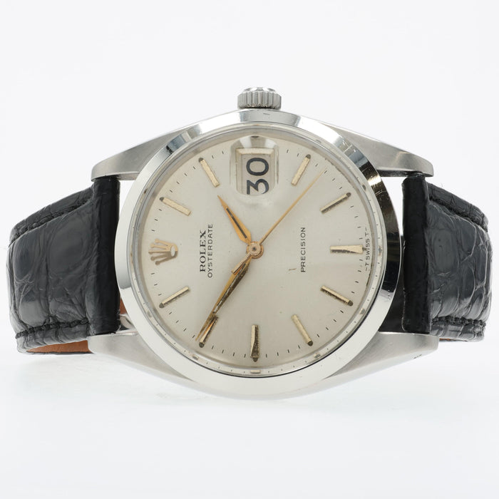 Rolex Oyster Perpetual Oysterdate Manual Wind Silver Dial Steel 6694