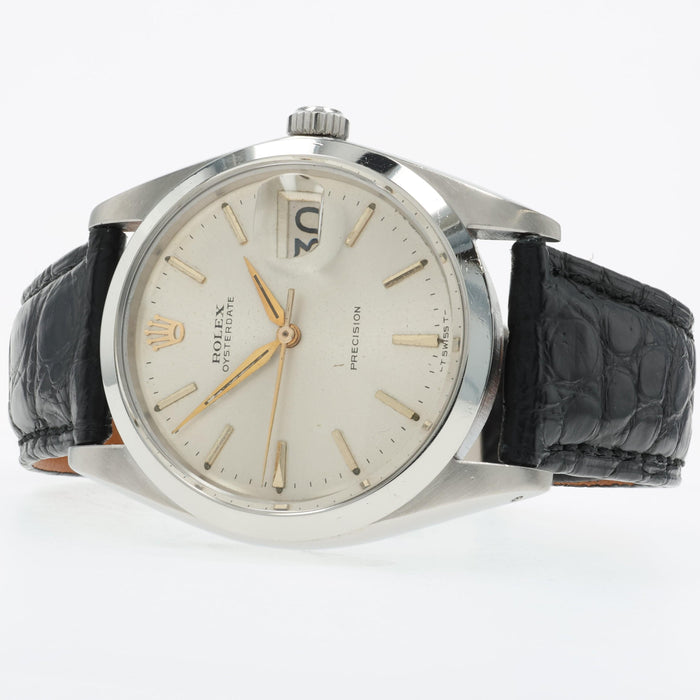 Rolex Oyster Perpetual Oysterdate Manual Wind Silver Dial Steel 6694