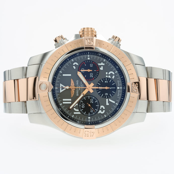 Breitling Avenger B01 Chronograph 45MM Grey Dial 18K Rose Gold & Steel UB0182