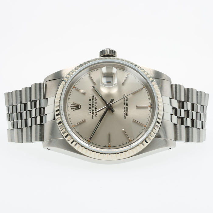 Rolex Datejust 36 Silver Stick Dial Stainless Steel Automatic 16014