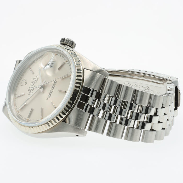 Rolex Datejust 36 Silver Stick Dial Stainless Steel Automatic 16014