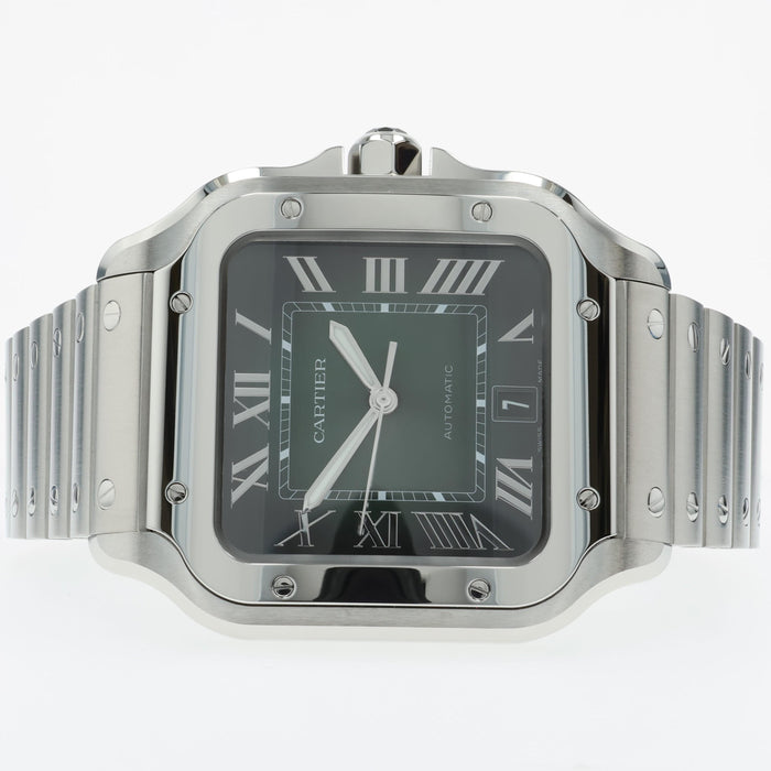 Cartier Santos Large Green Dial Stainless Steel WSSA0062 4072