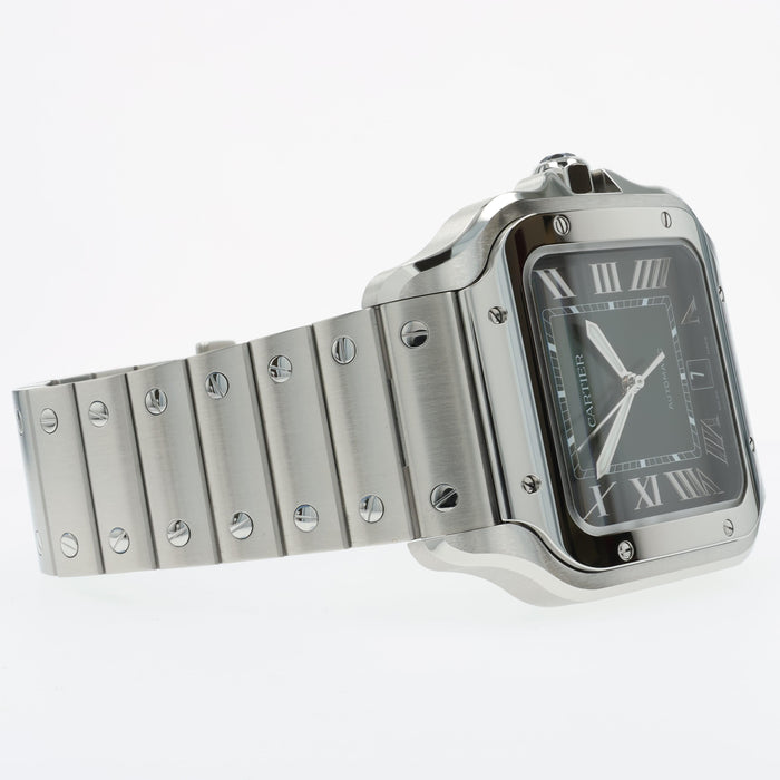 Cartier Santos Large Green Dial Stainless Steel WSSA0062 4072