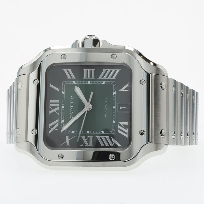Cartier Santos Large Green Dial Stainless Steel WSSA0062 4072