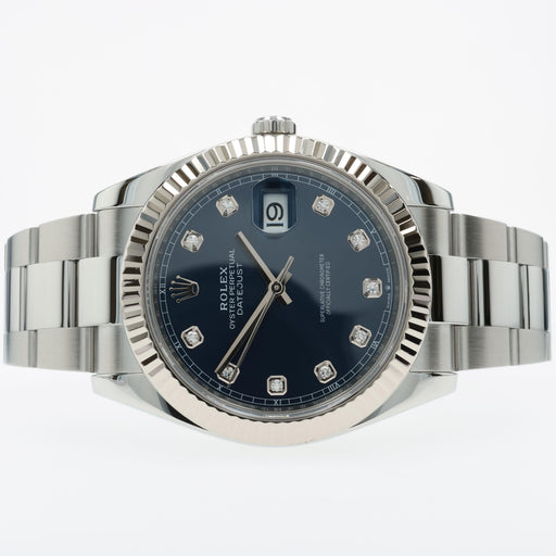 Rolex Datejust 41 Factory Blue Diamond Dial Oyster Stainless Steel 126334